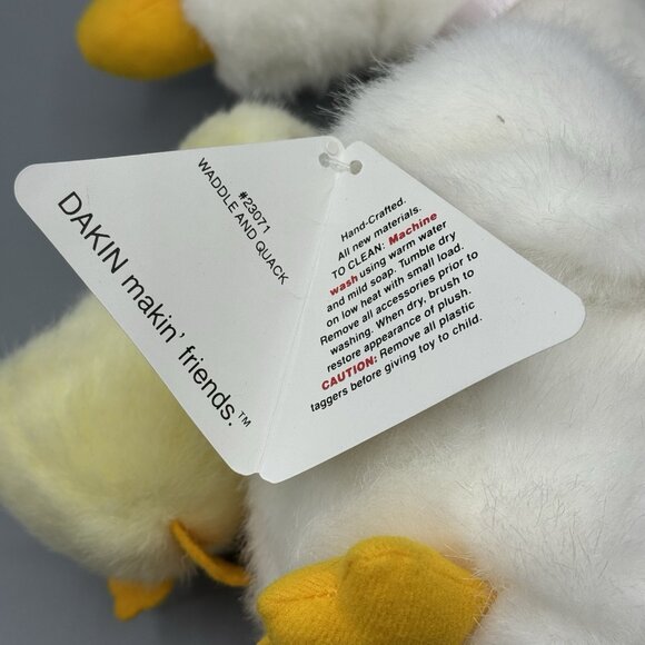 Dakin Waddle And Quack Mom And Baby Duck Swan Plush 1994 Vintage W/ Tags - Picture 10 of 11